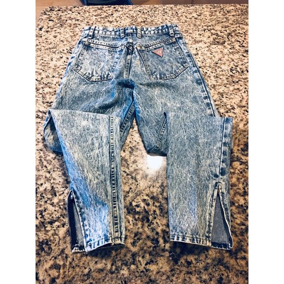 Guess by Marciano Denim - Vintage Georges Marciano for Guess High Rise Acid Wash Ankle Zip Jeans Size 28